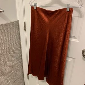 VINCE Midi Satin Skirt